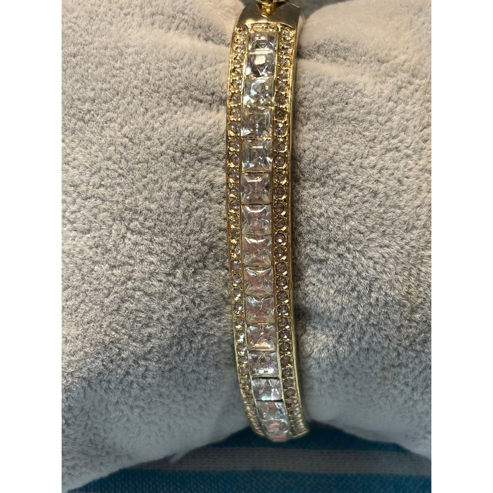 #15. Gold-tone channel set Bangle Bracelet